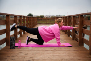 A woman exercising
