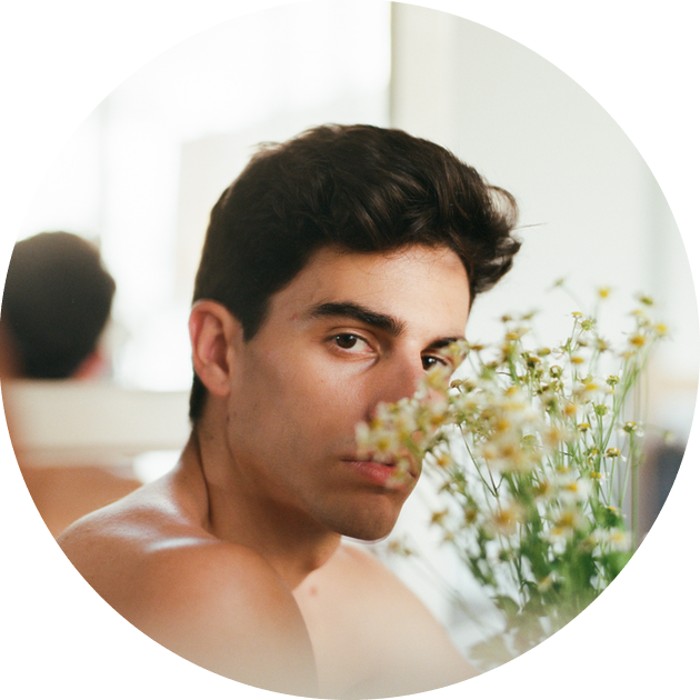 A young man with smooth skin